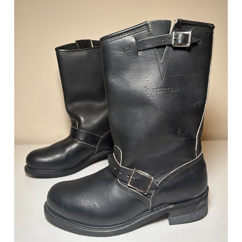Mens Carolina Steel Toe Engineer Motorcycle Work Boot | Black | Size 8.5